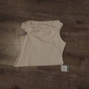 ASOS DESIGN Cream Nude Sleeveless Tank Top | Size US 12-14 L | Basic Layer